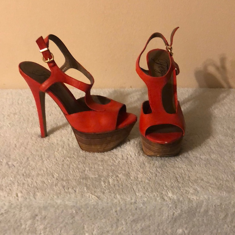 Fervor Red Orange Heels